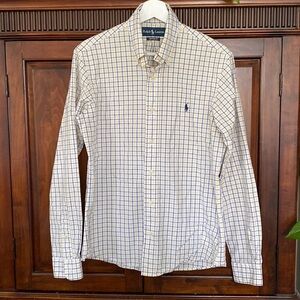 Ralph Lauren 100% cotton Custom Fit Long Sleeve Button Down Windowpane check